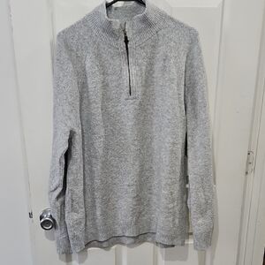 Banana Republic Women's Light Gray Zip-Up Sweater Size Xlarge